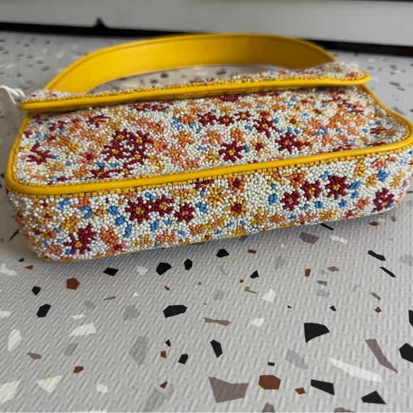 Staud Yellow Floral Beaded Tommy Bag - Picture 10 of 11